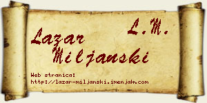 Lazar Miljanski vizit kartica